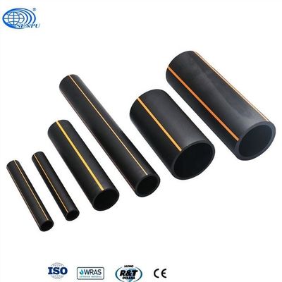 Zwarte ISO9001 HDPE aardgas PE-buis met oranje strip